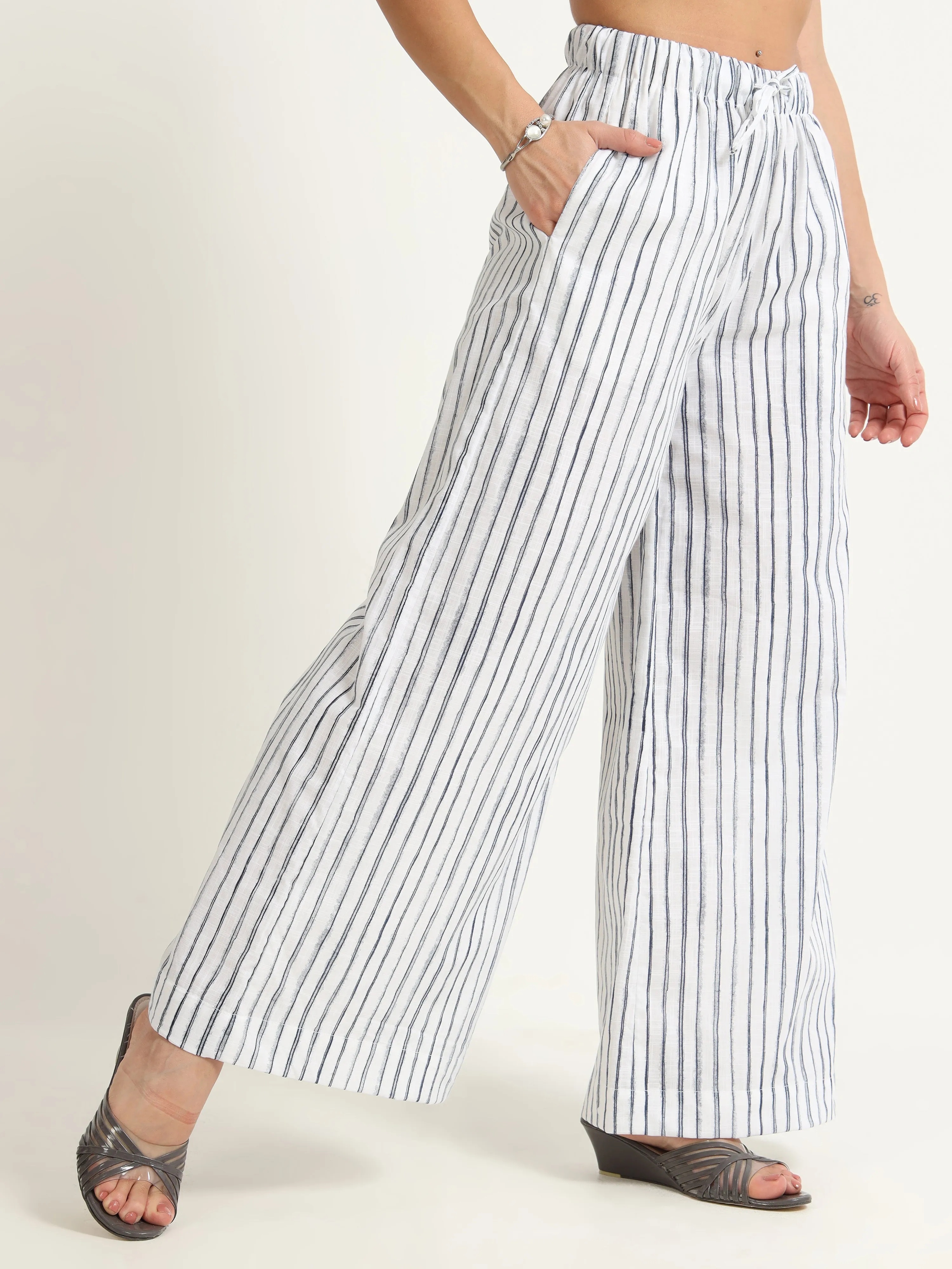 organic cotton flared trousers
