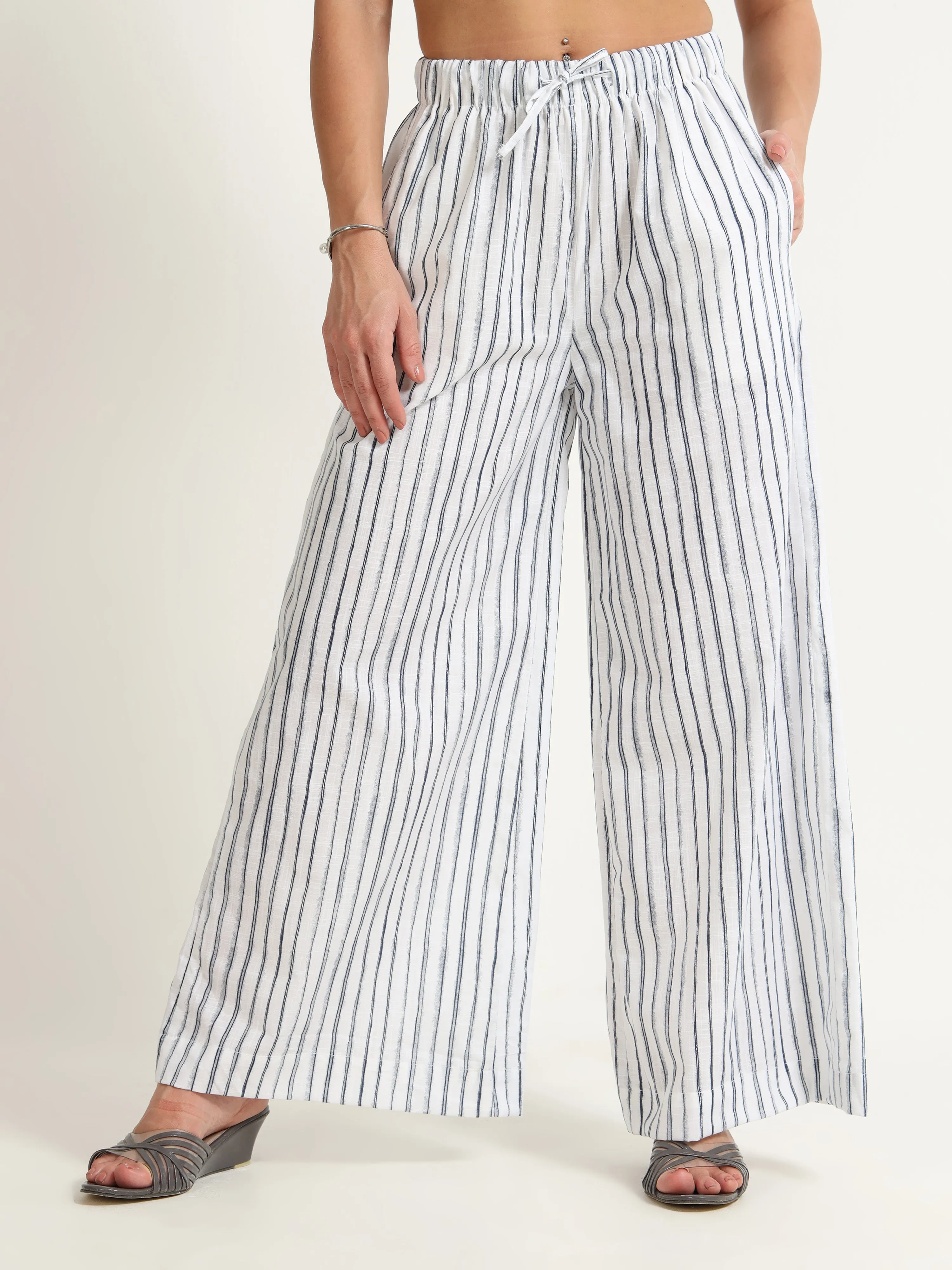 organic cotton flared trousers
