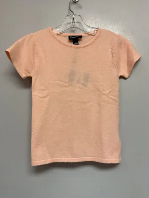 Oscar de la Renta Size 6 Peach Merino & Cashmere Girls Tees/Polos/Tunics