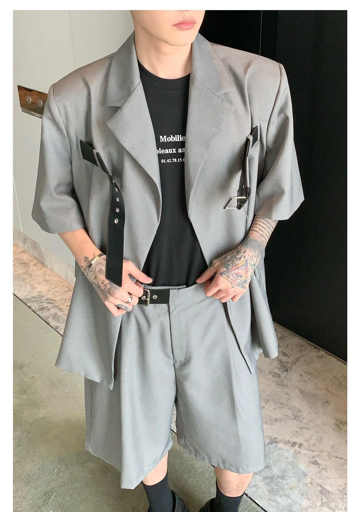 Oversized Short Sleeve Blazer & Shorts