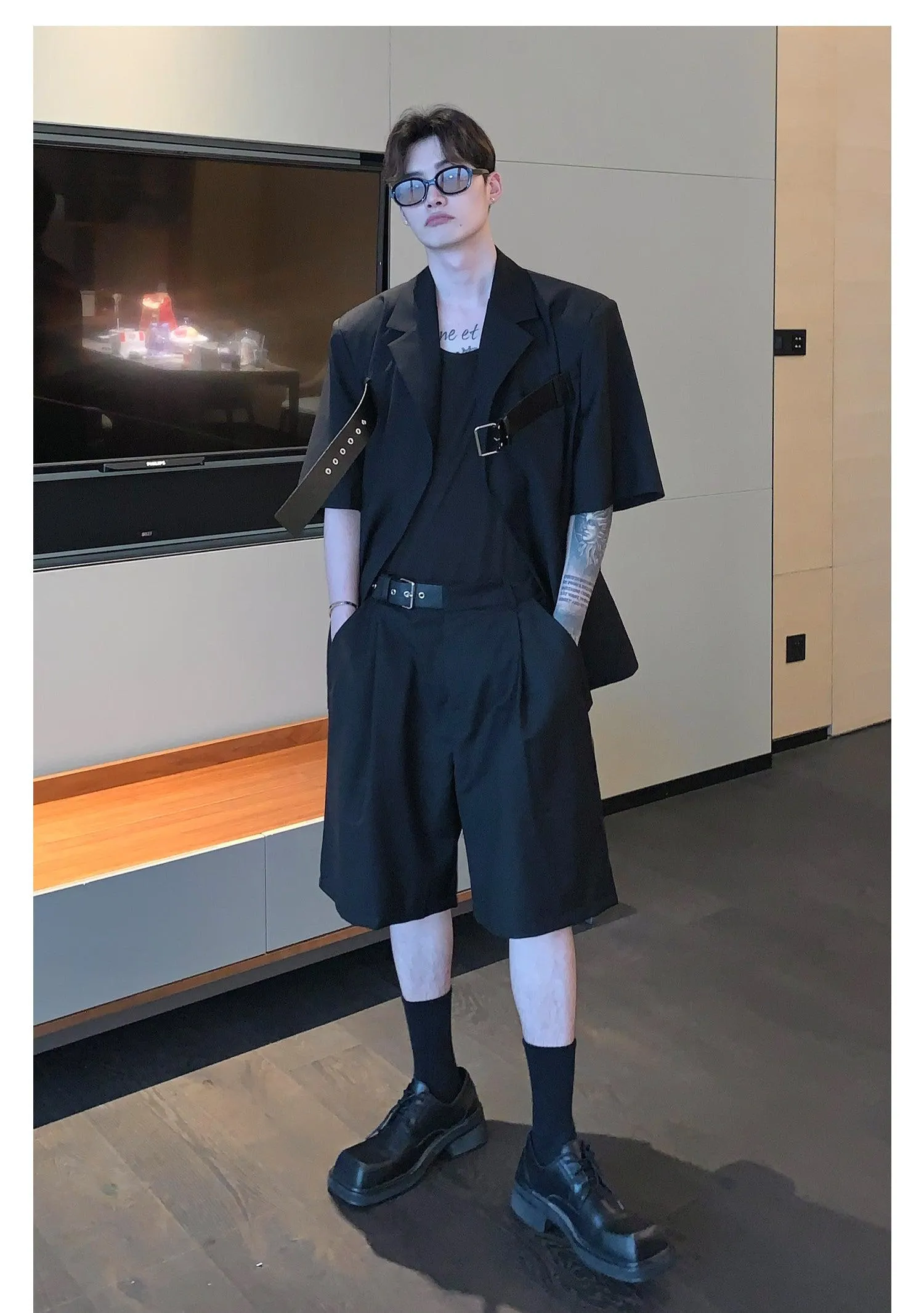 Oversized Short Sleeve Blazer & Shorts