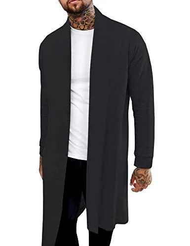 Pacinoble Men's Ruffle Cardigan in Black