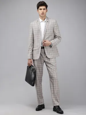 Park Avenue Checked Notched Lapel Single-Breasted 2 Piece Formal Suits