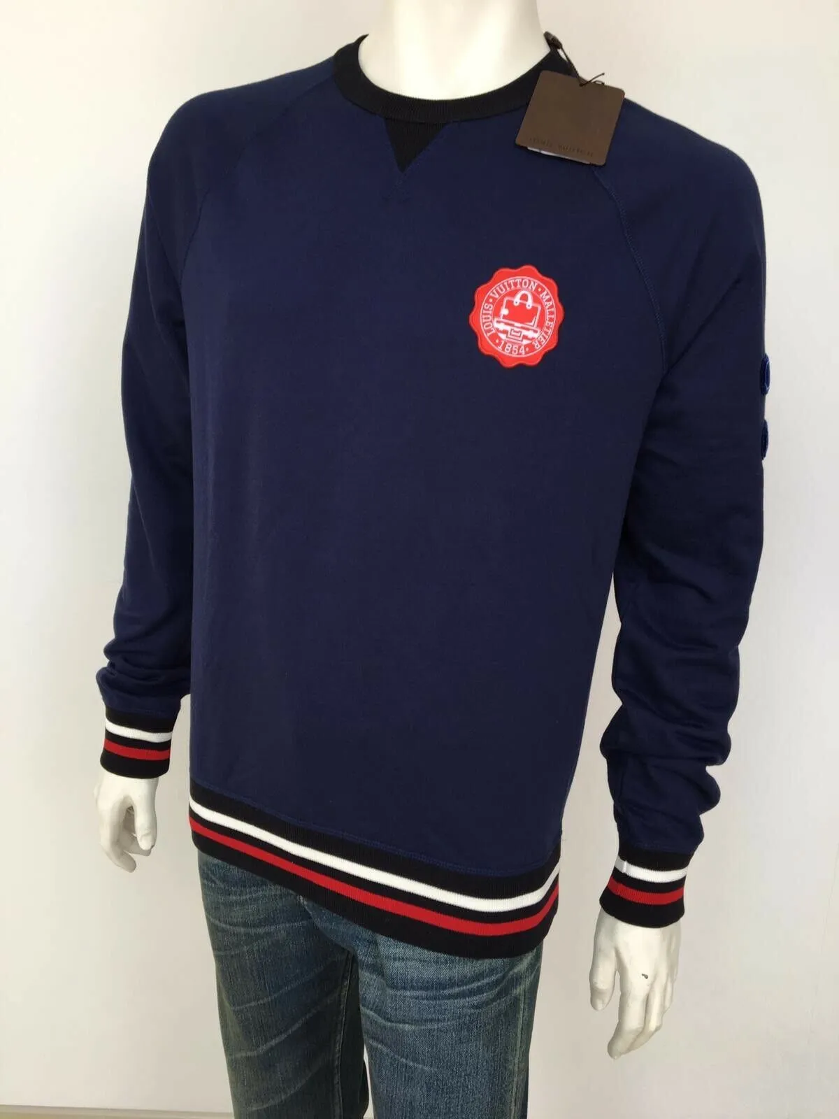 Patch Sweatshirt with Tipping