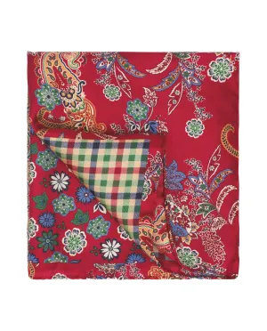 Pañuelo de bolsillo estampado de seda