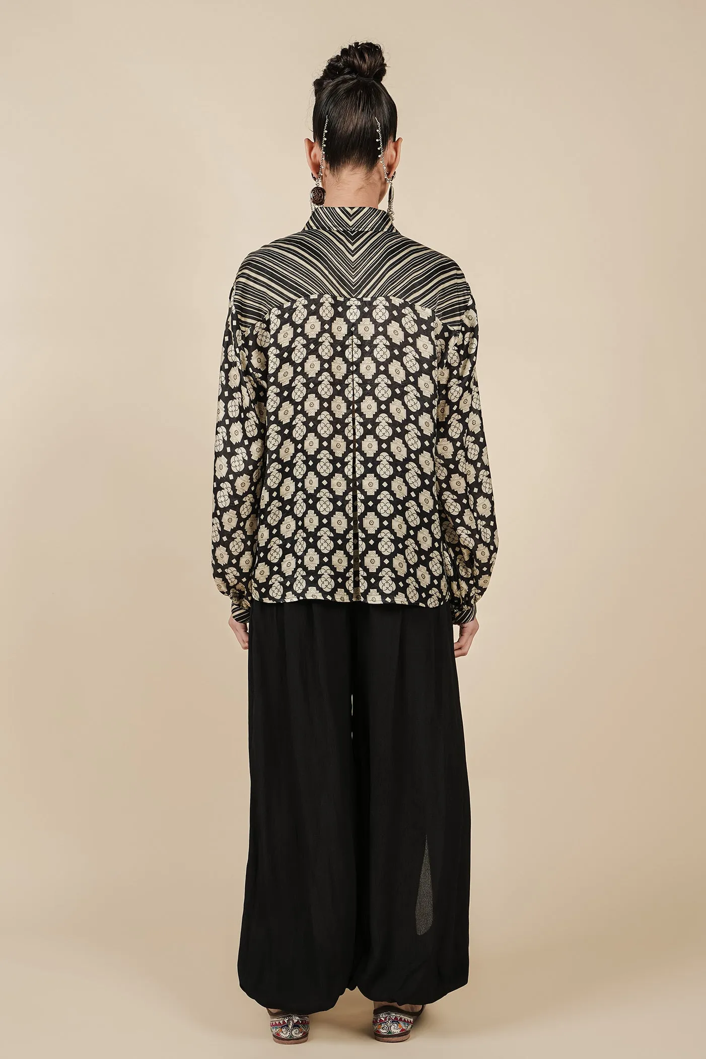 Pearl Ivory Printed Long Top
