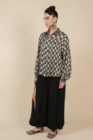 Pearl Ivory Printed Long Top