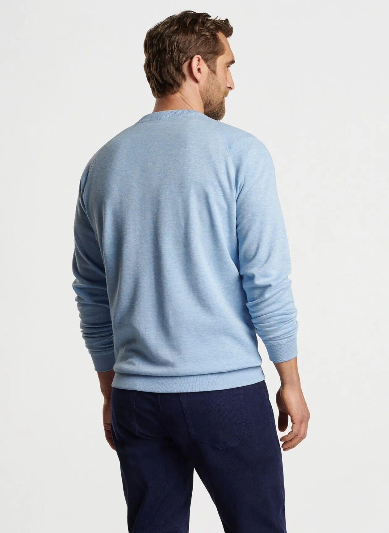 Peter Millar Mens Classic Fit Crown Comfort Knit Crew - COTTAGE BLUE