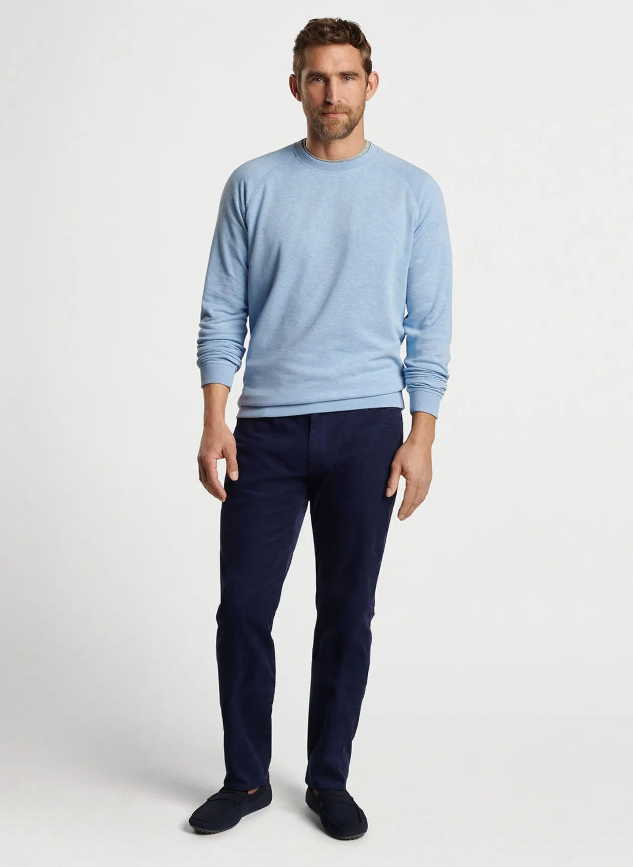 Peter Millar Mens Classic Fit Crown Comfort Knit Crew - COTTAGE BLUE