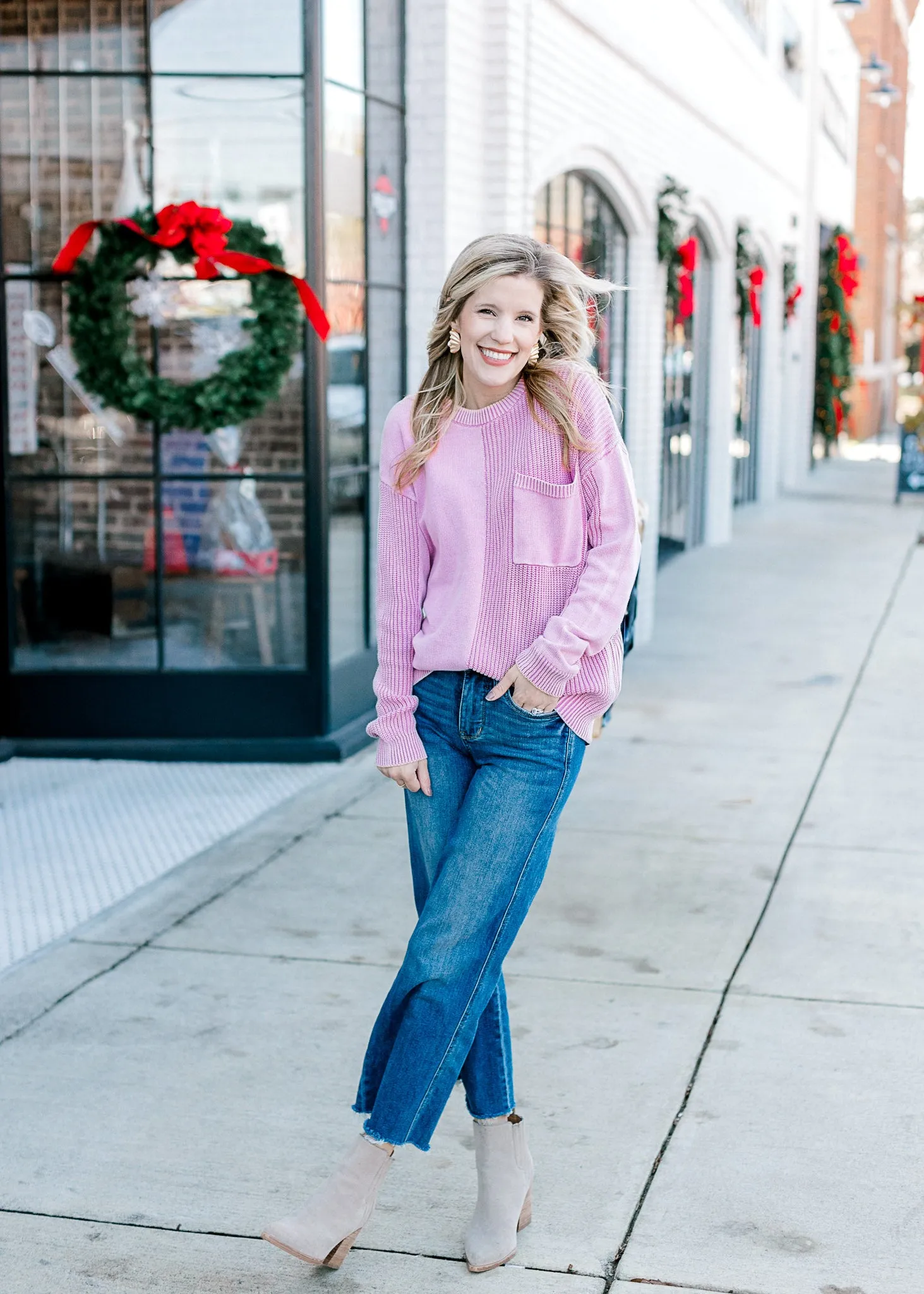 Pink Stonewashed Sweater