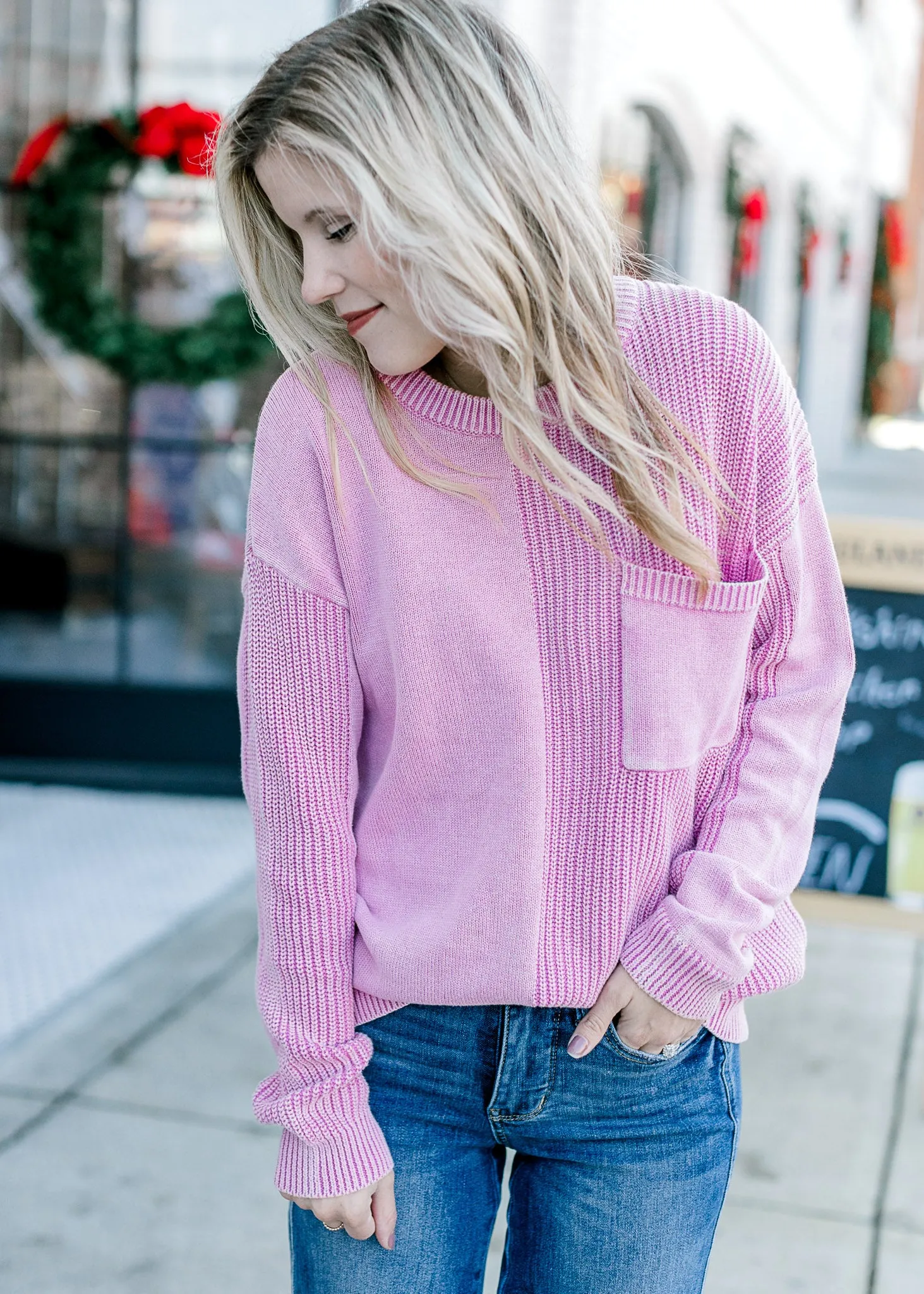 Pink Stonewashed Sweater