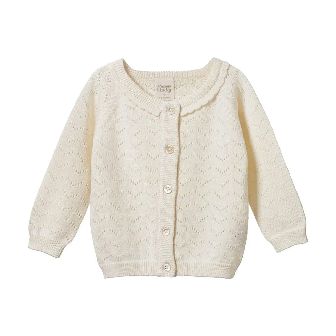 Piper Cardigan - Natural Pointelle
