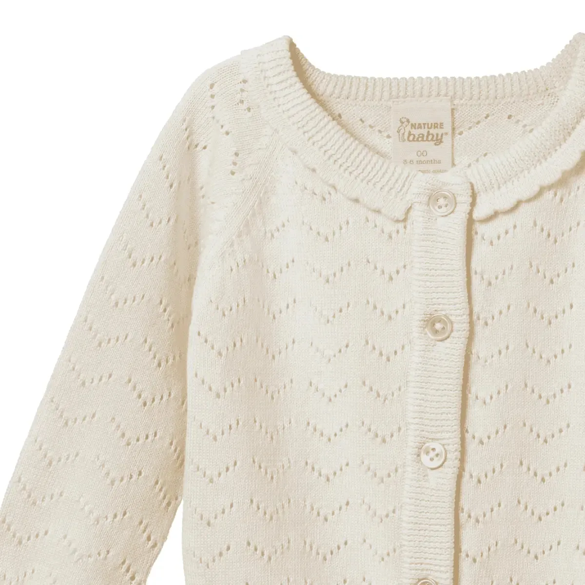 Piper Cardigan - Natural Pointelle