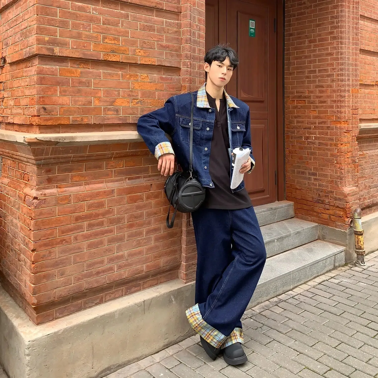 Plaid Denim Plaid Fashion Suit