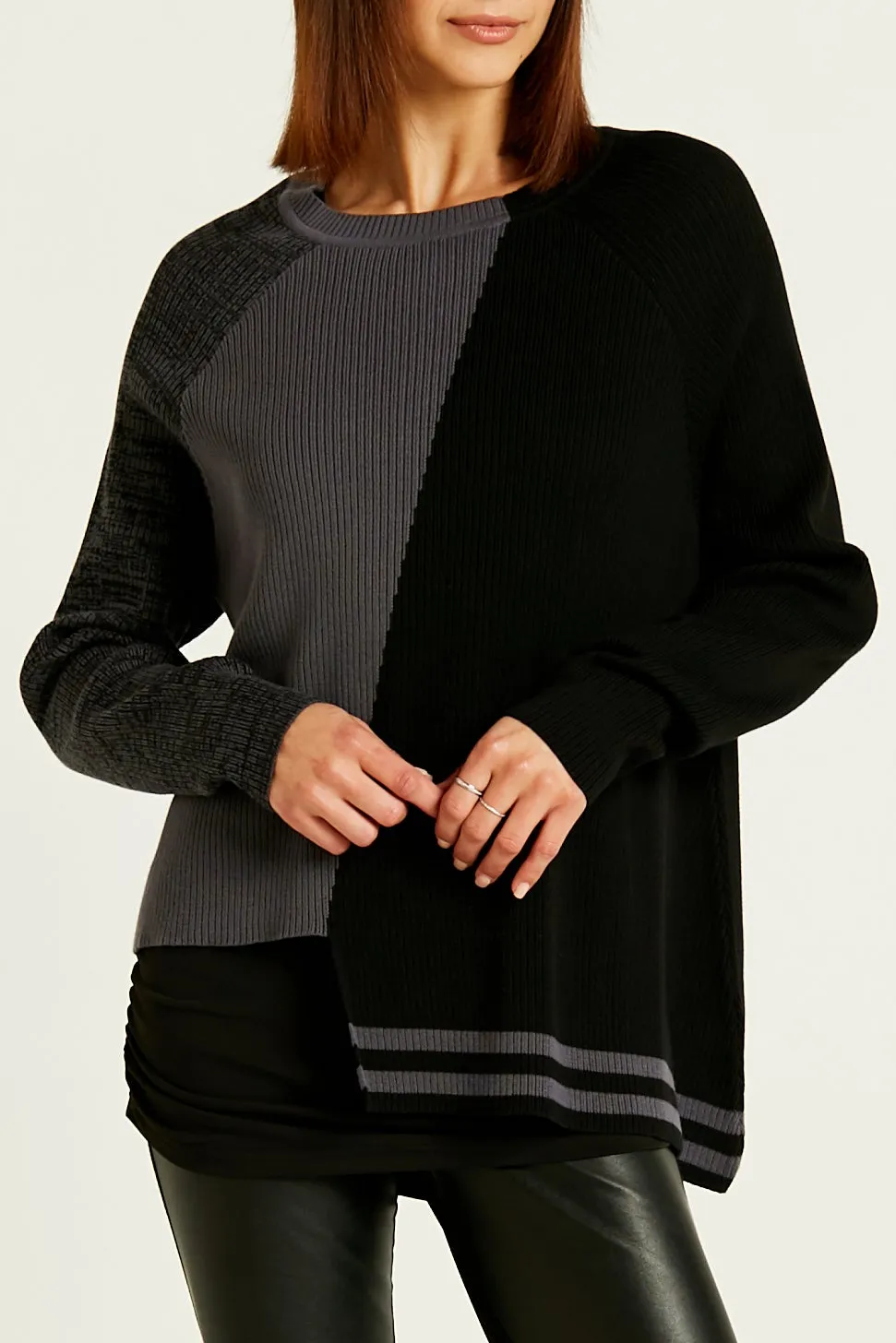 Planet Pima Cotton 2 Tone Crewneck Sweater