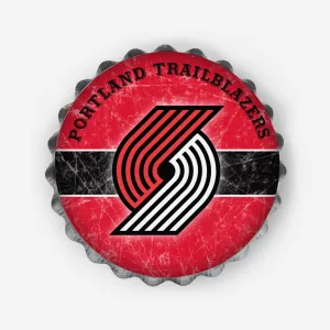 Portland Trail Blazers Metal Distressed Bottlecap Sign