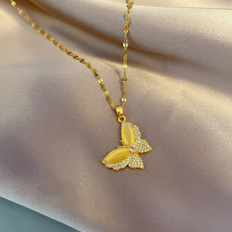 Premium Quality Stainless Steel Butterfly Design Necklace for Women