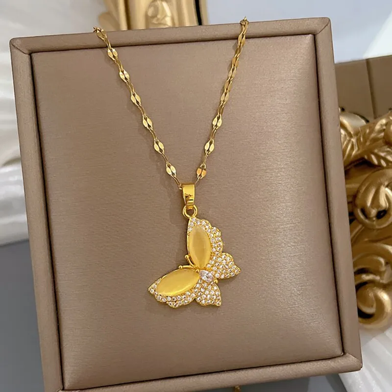 Premium Quality Stainless Steel Butterfly Design Necklace for Women
