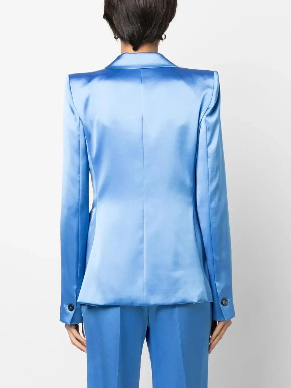 Purple 2 Piece Peak Lapel Single Button Solid Satin Women's Suit