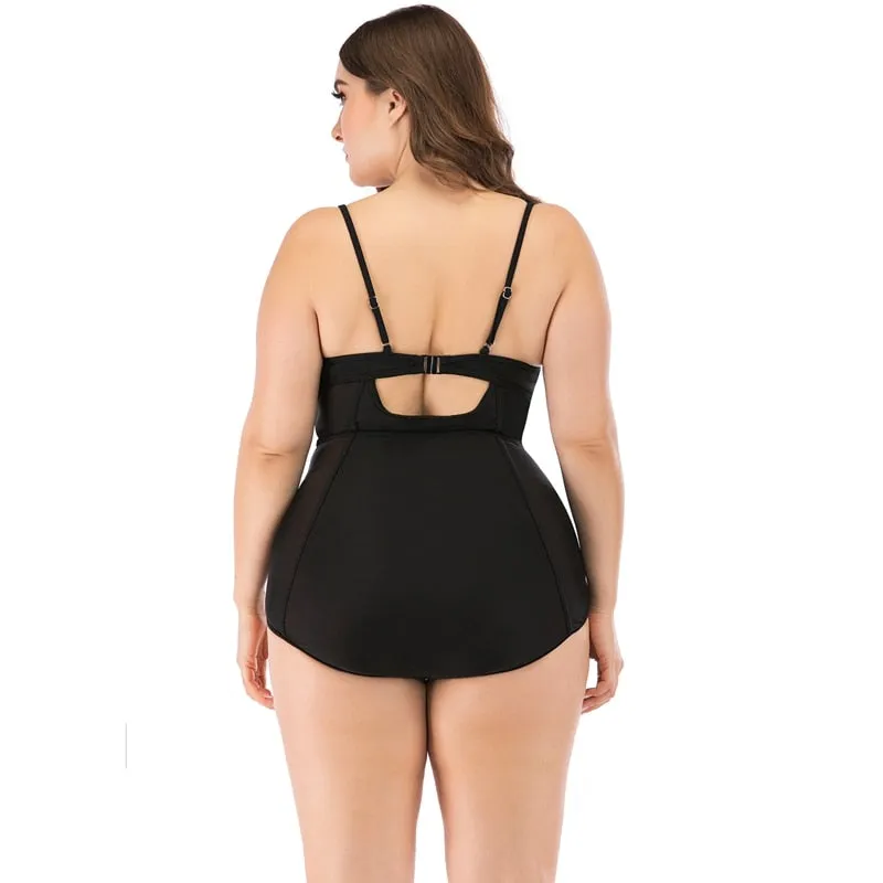 Push Up One Piece Swimsuit Large Plus Sizes Floral Swimwear Women