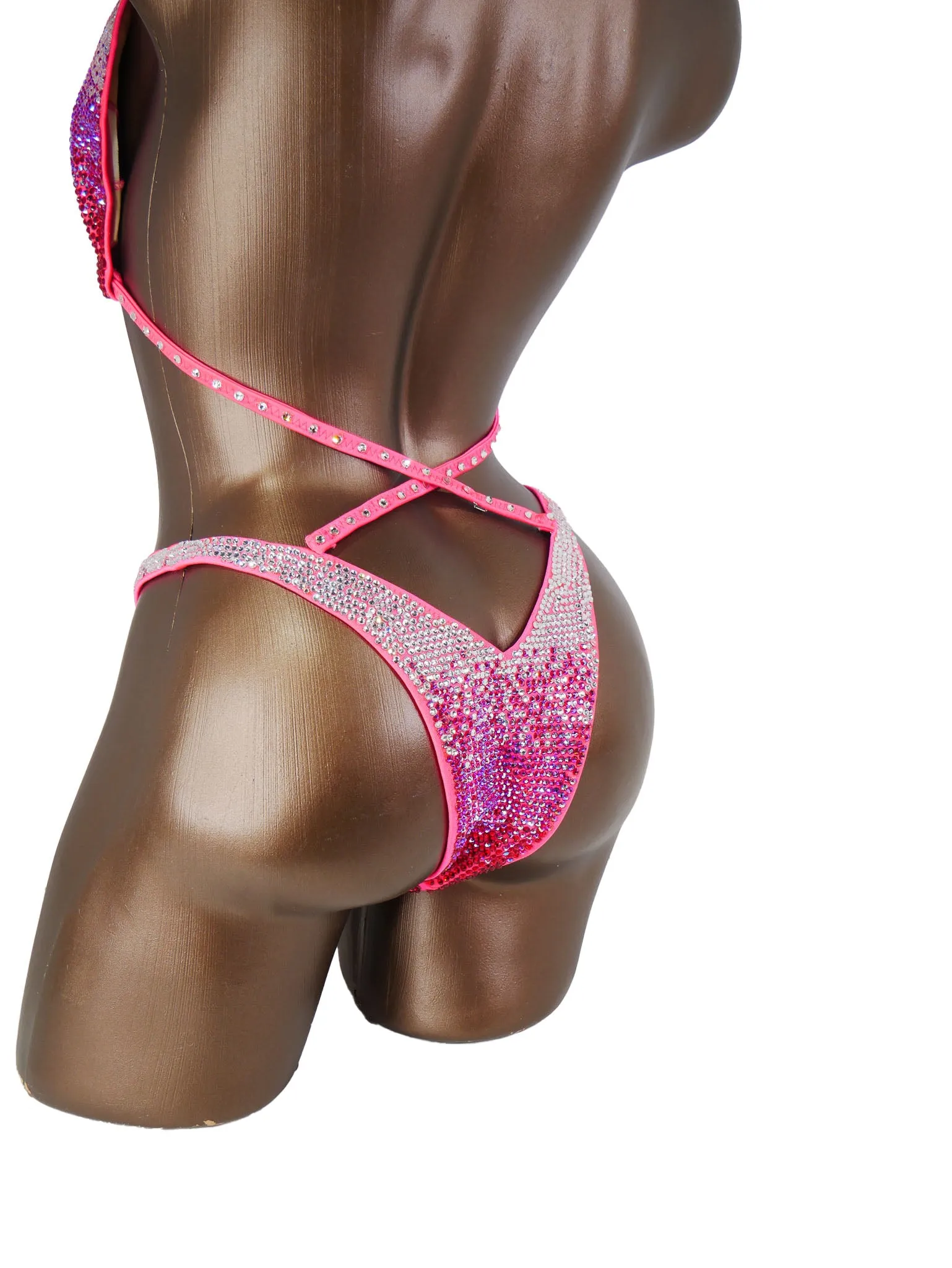 Ready Made Coral Ombre Figure Competition Suit