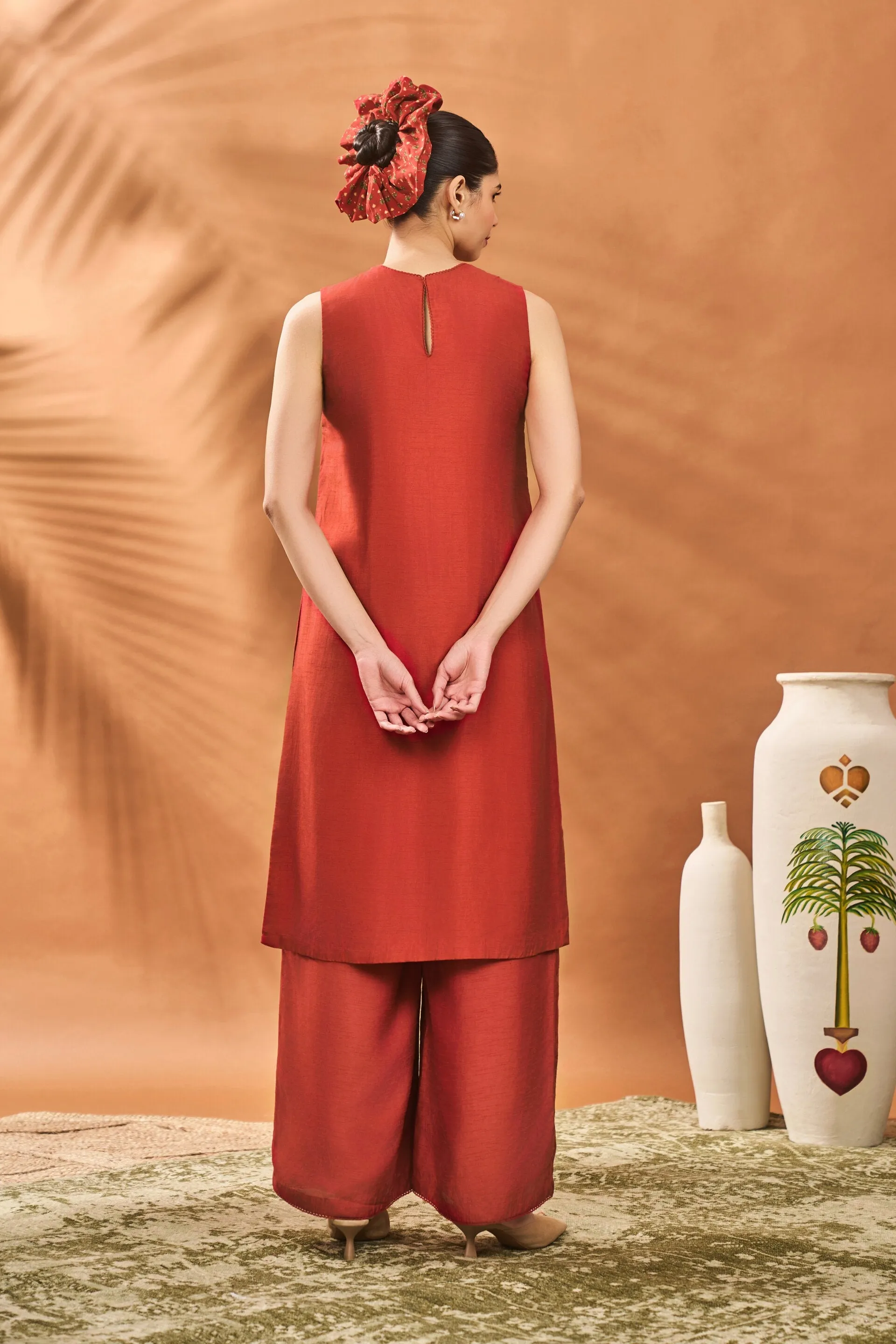 Red All Fours Tunic Set