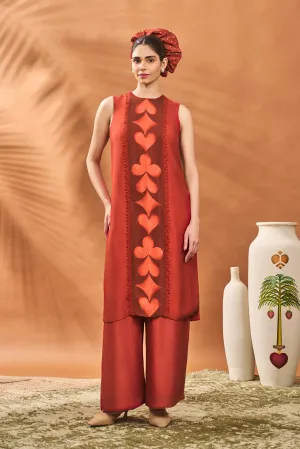 Red All Fours Tunic Set