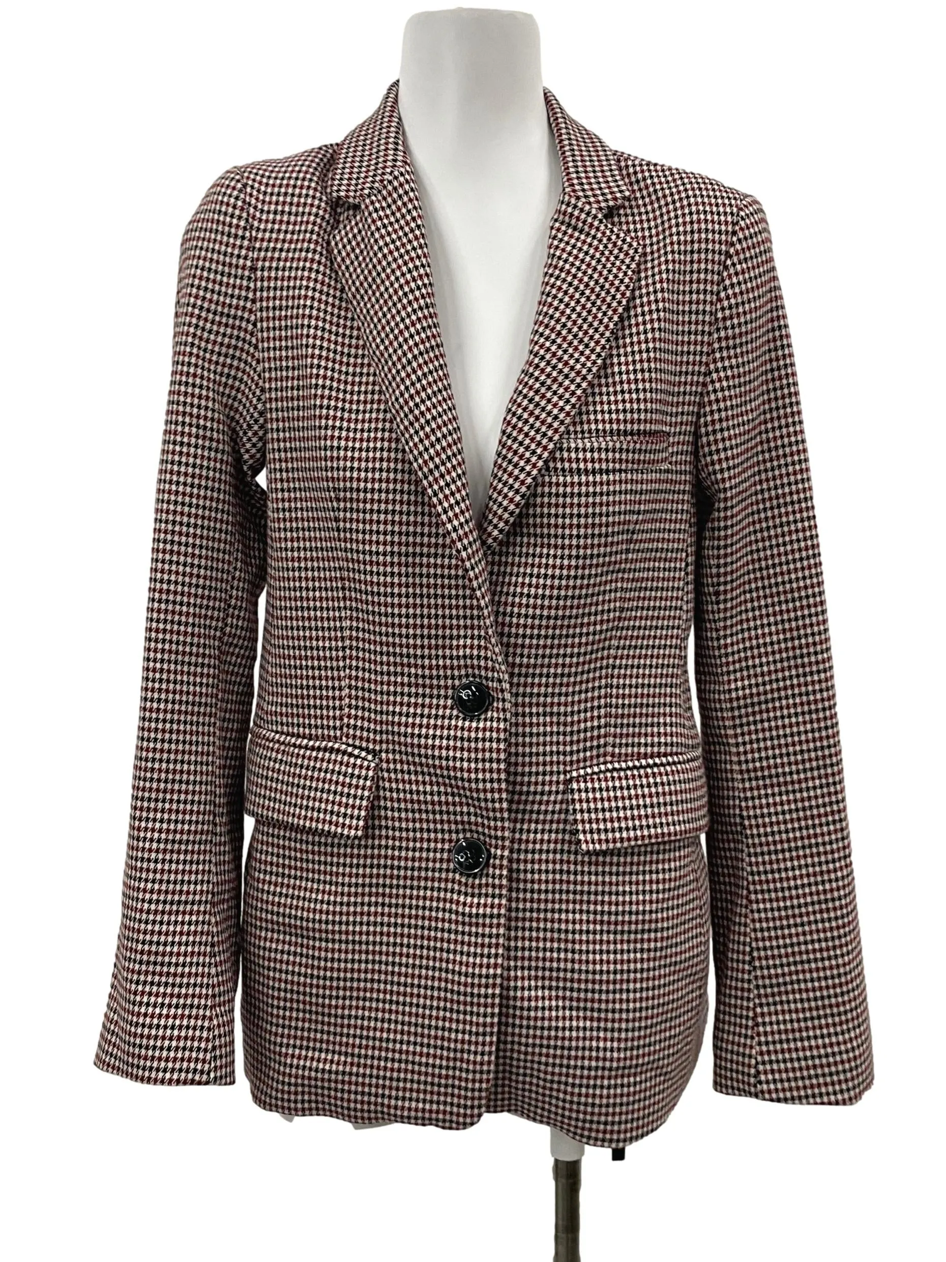 Red X Black Buttoned Blazer
