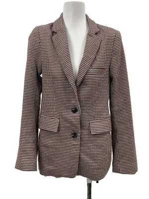 Red X Black Buttoned Blazer