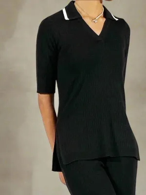 Rib Knit Polo With a Touch of Cashmere - The Beekman
