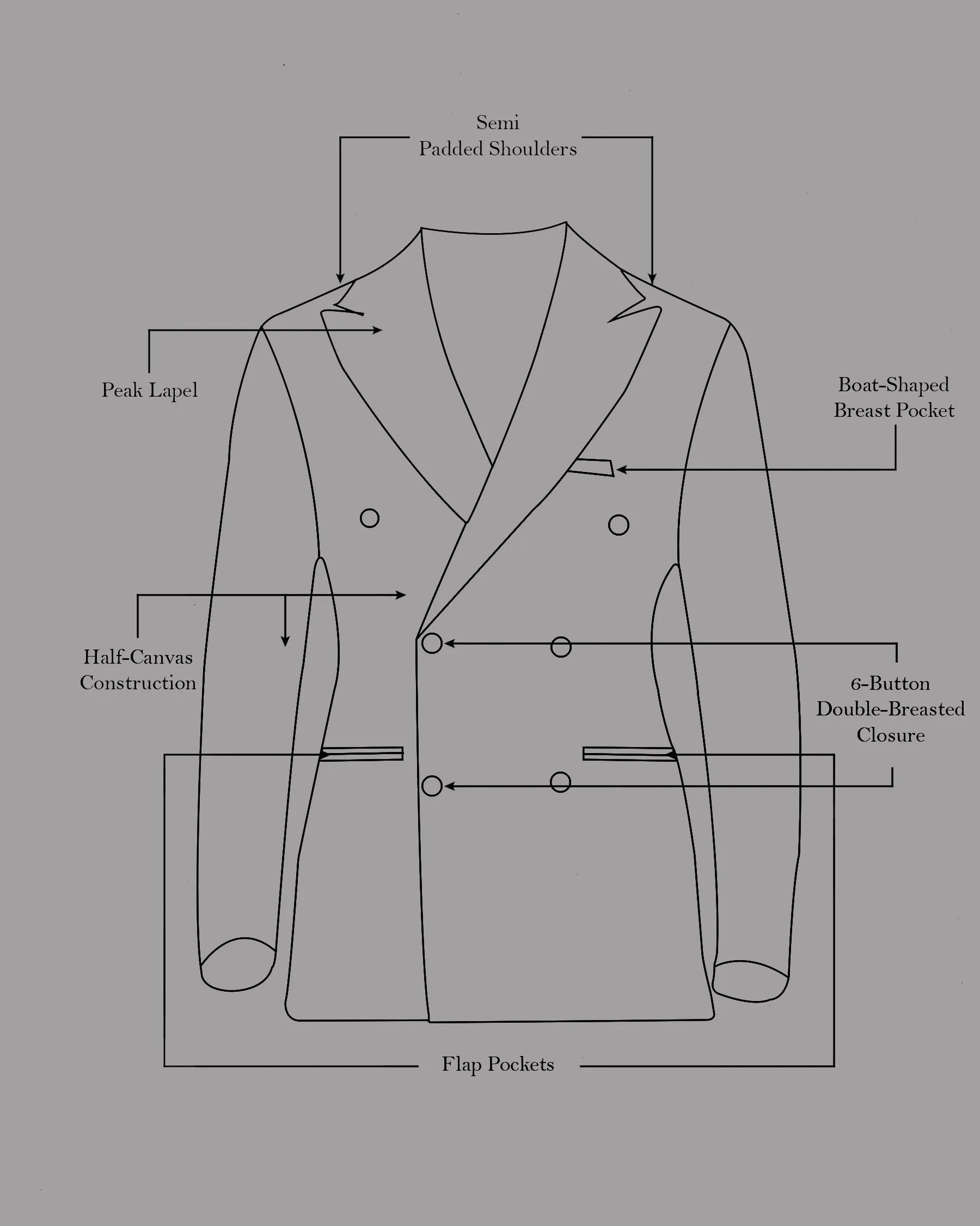 River Bed Blue Windowpane Double Breasted Blazer