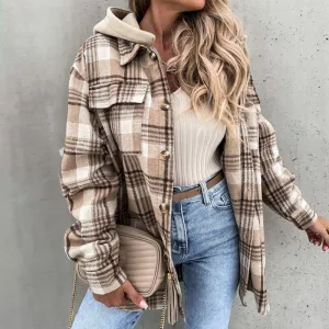 Rocci Coat | Stylish Checked Hooded Coat