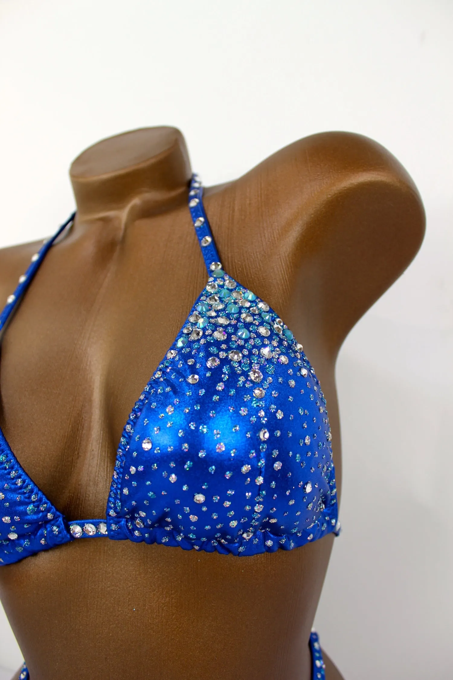 Royal Blue Metallic Figure Competition Suit
