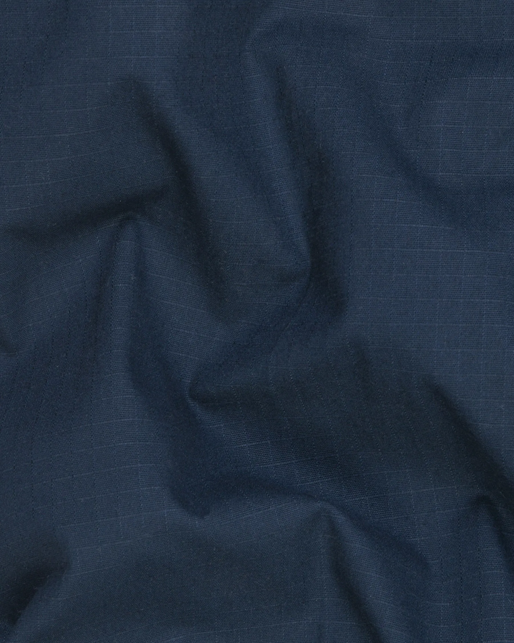 Royal Blue Subtle Checked Premium Cotton Double-Breasted Blazer
