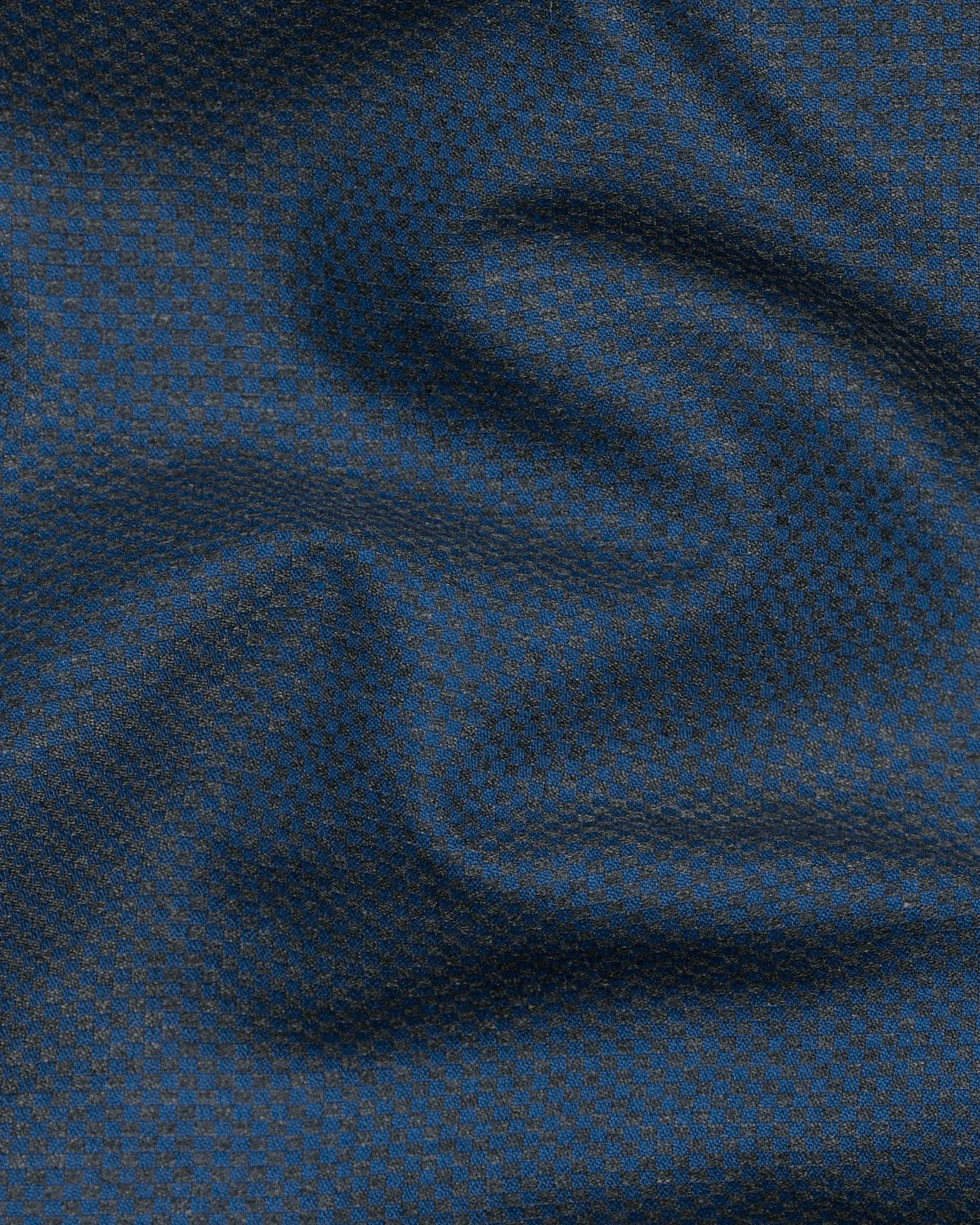 Royal blue with Subtle Charcoal Micro checked Wool Rich Blazer