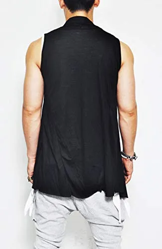 Ruffle Shawl Collar Cardigan Vest