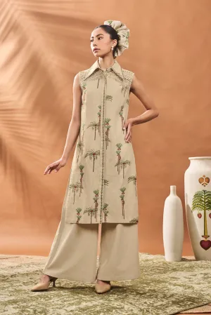 Sage Green Blooming Board Tunic Set