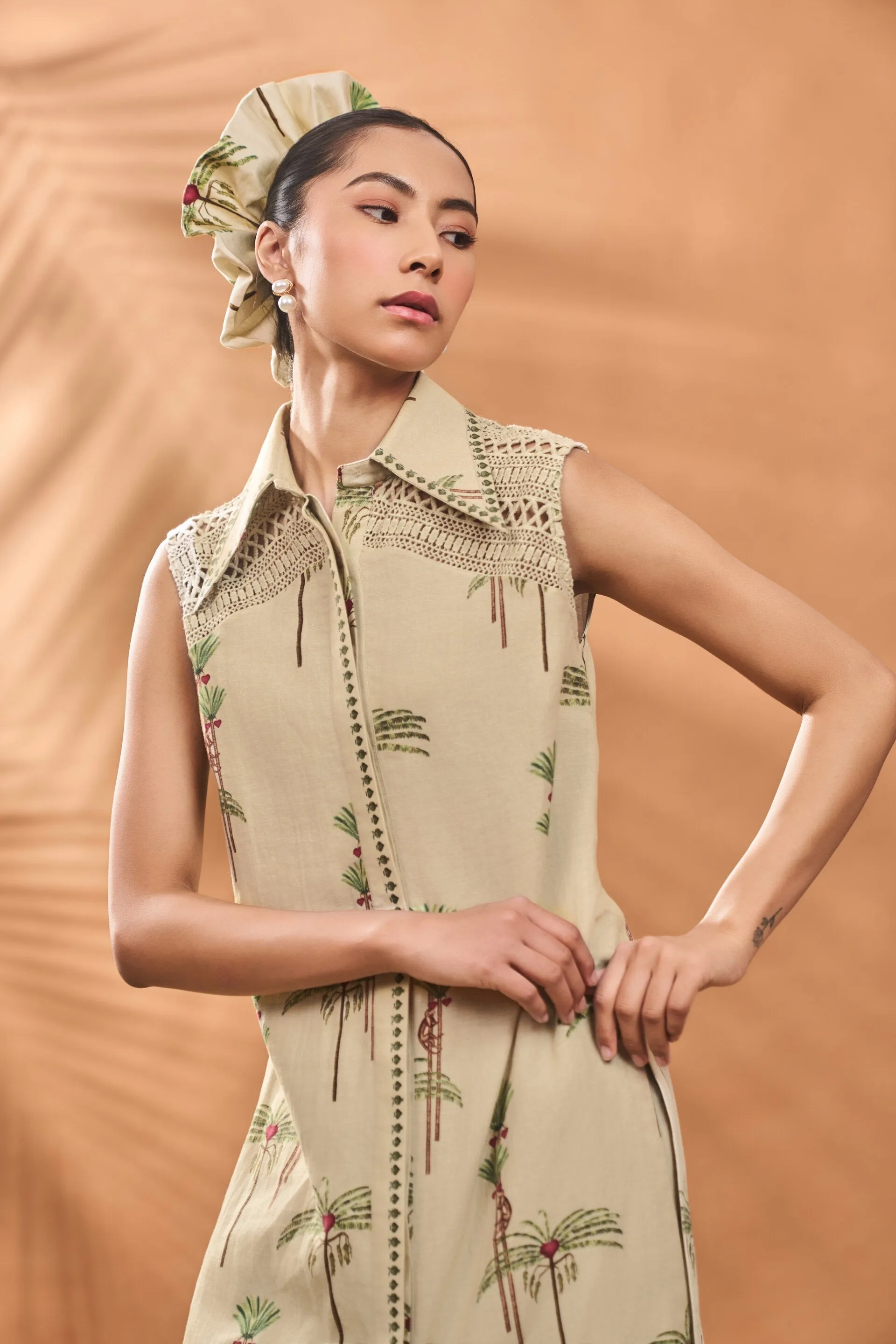Sage Green Blooming Board Tunic Set