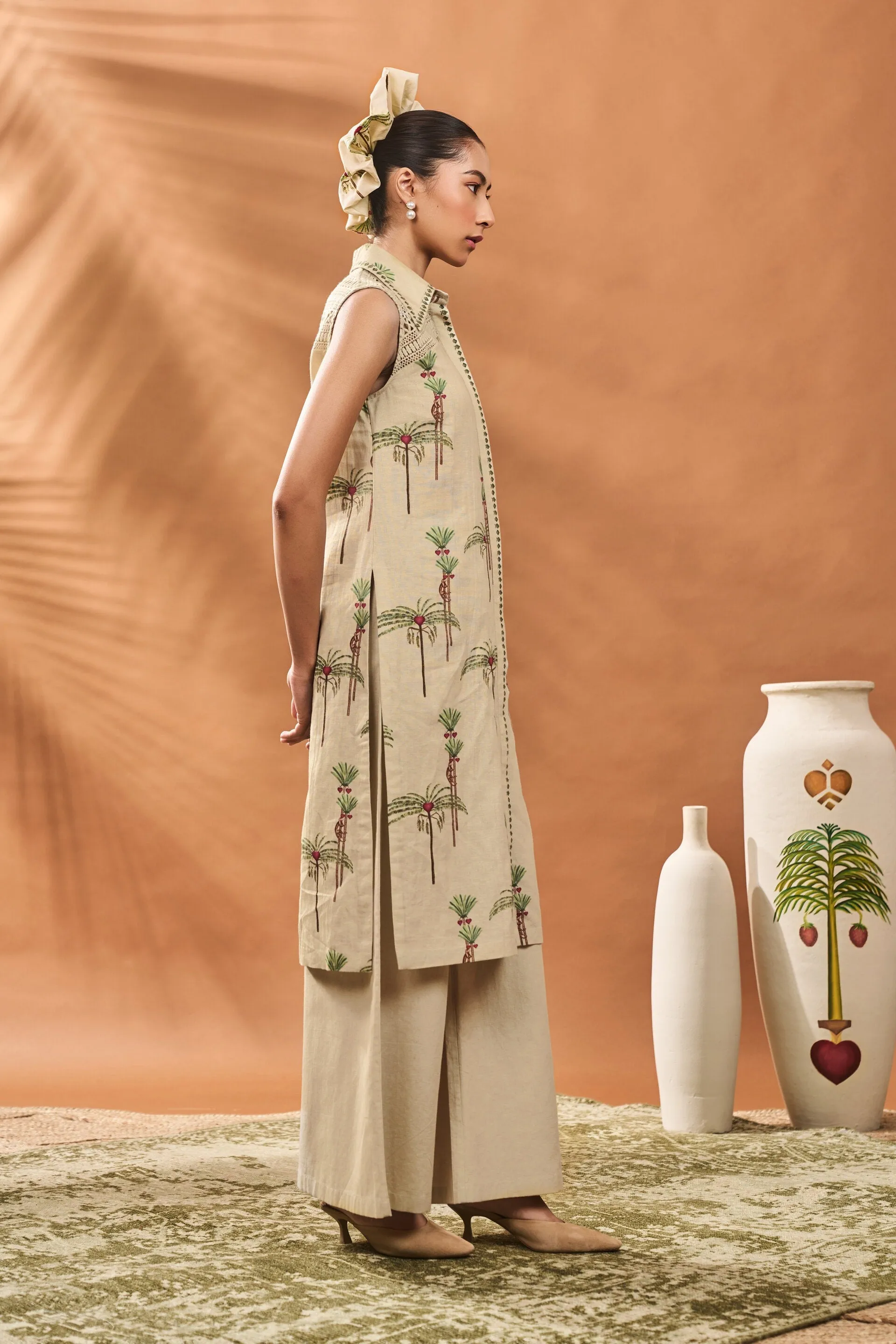 Sage Green Blooming Board Tunic Set