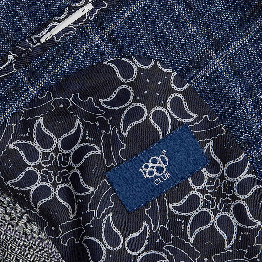 SALE 1880 Club Boys Dark Navy Check Blazer:- 112 15142 27 Age 5, 6 & 7