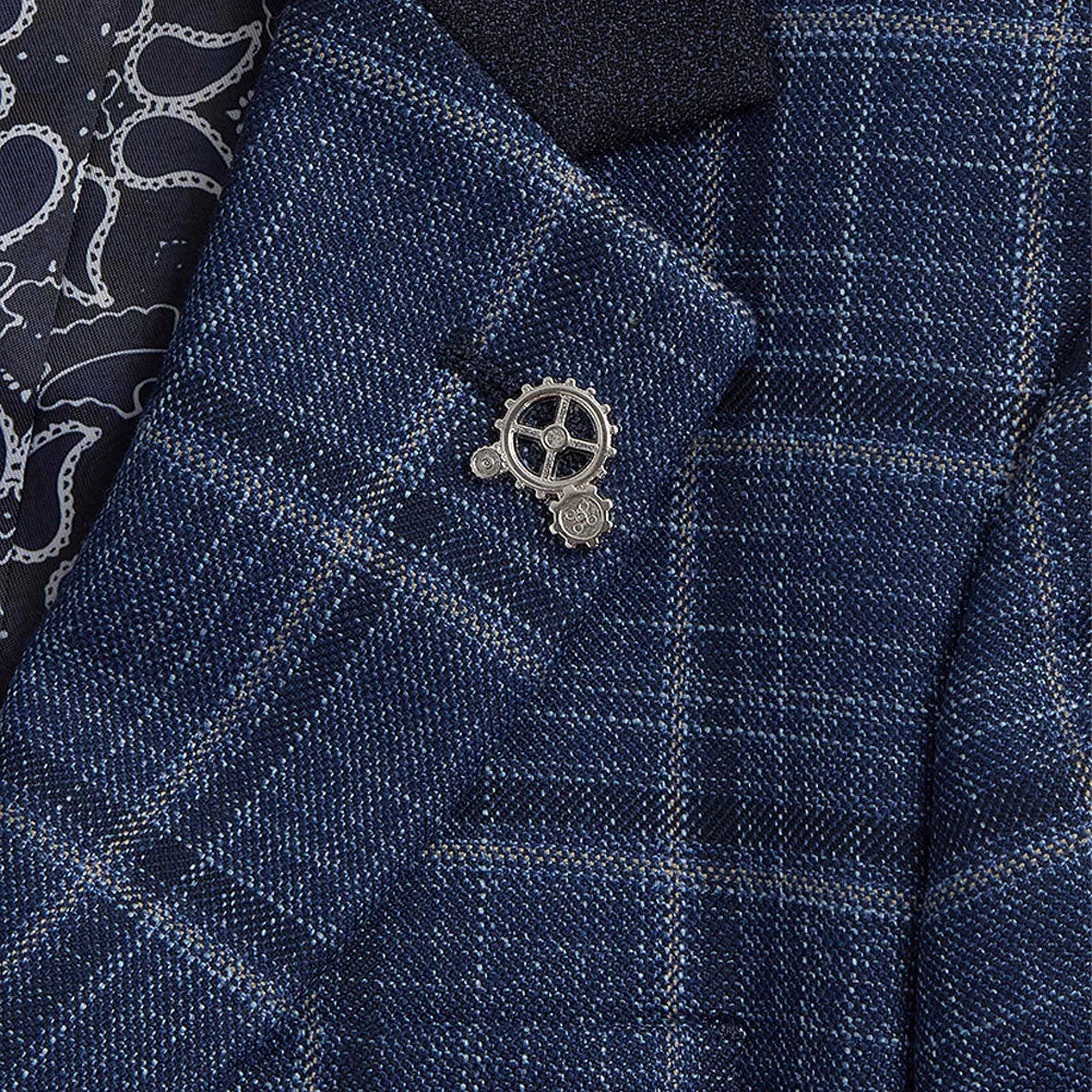 SALE 1880 Club Boys Dark Navy Check Blazer:- 112 15142 27 Age 5, 6 & 7