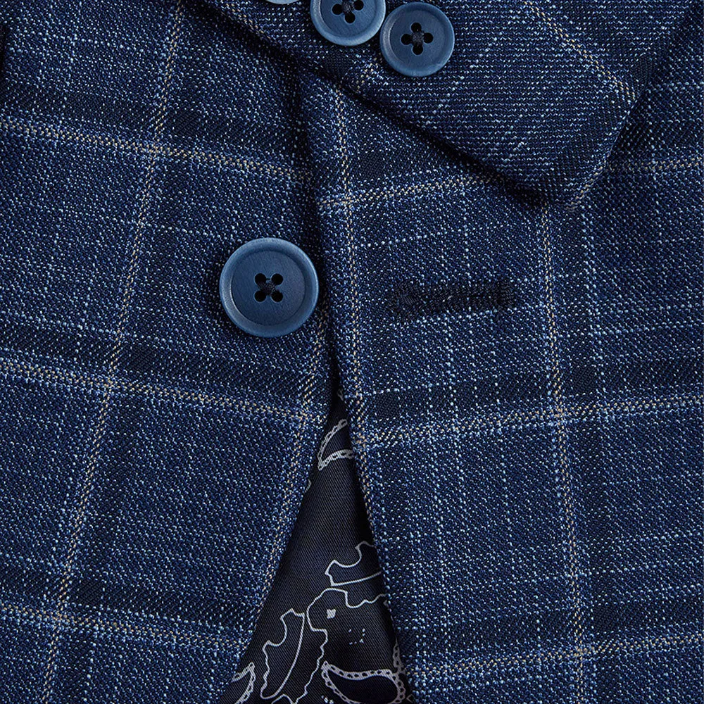 SALE 1880 Club Boys Dark Navy Check Blazer:- 112 15142 27 Age 5, 6 & 7