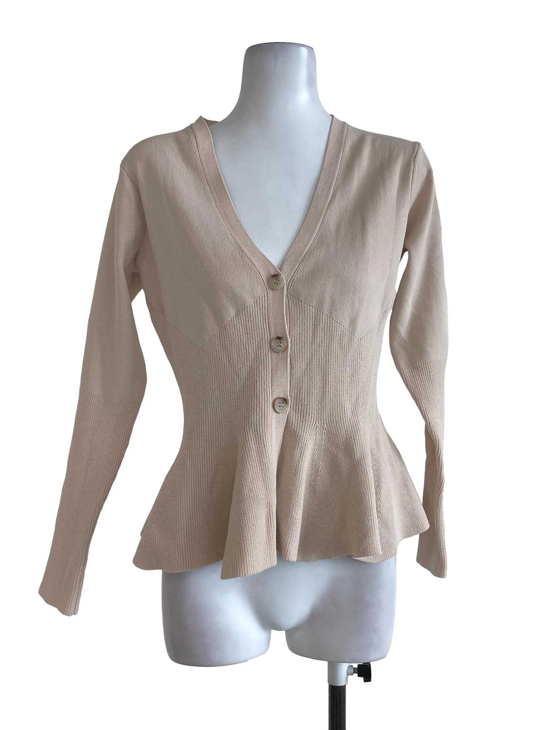 Sand Button Slim Cardigan LB