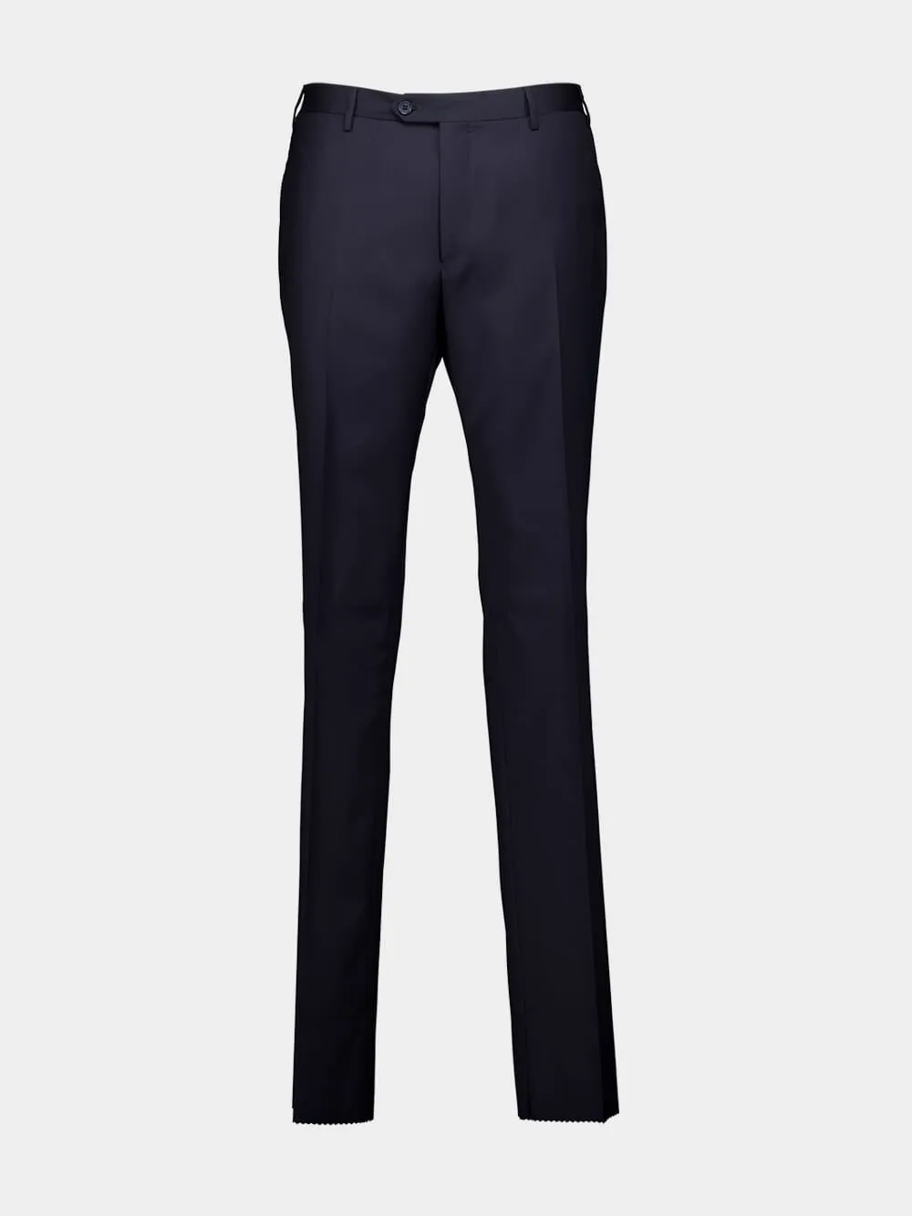 Single-Breasted Wool Navy Suit