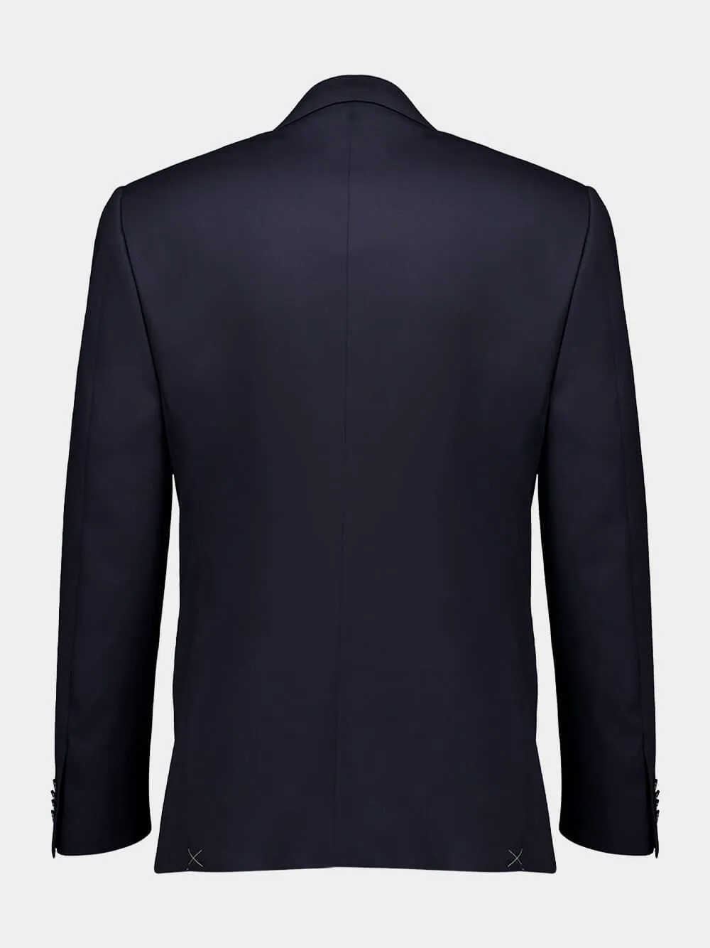 Single-Breasted Wool Navy Suit