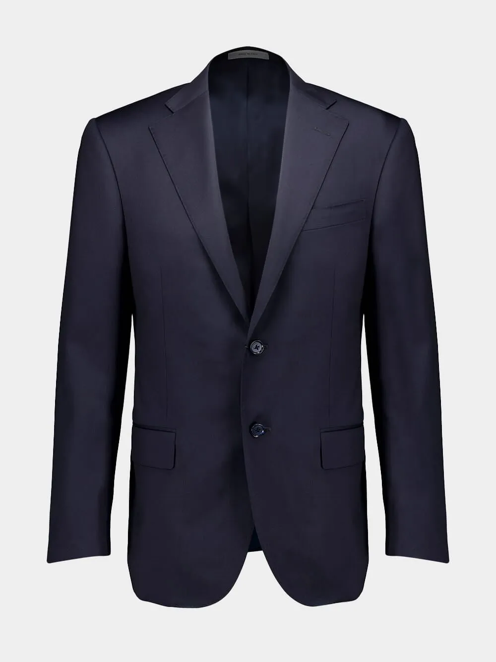 Single-Breasted Wool Navy Suit