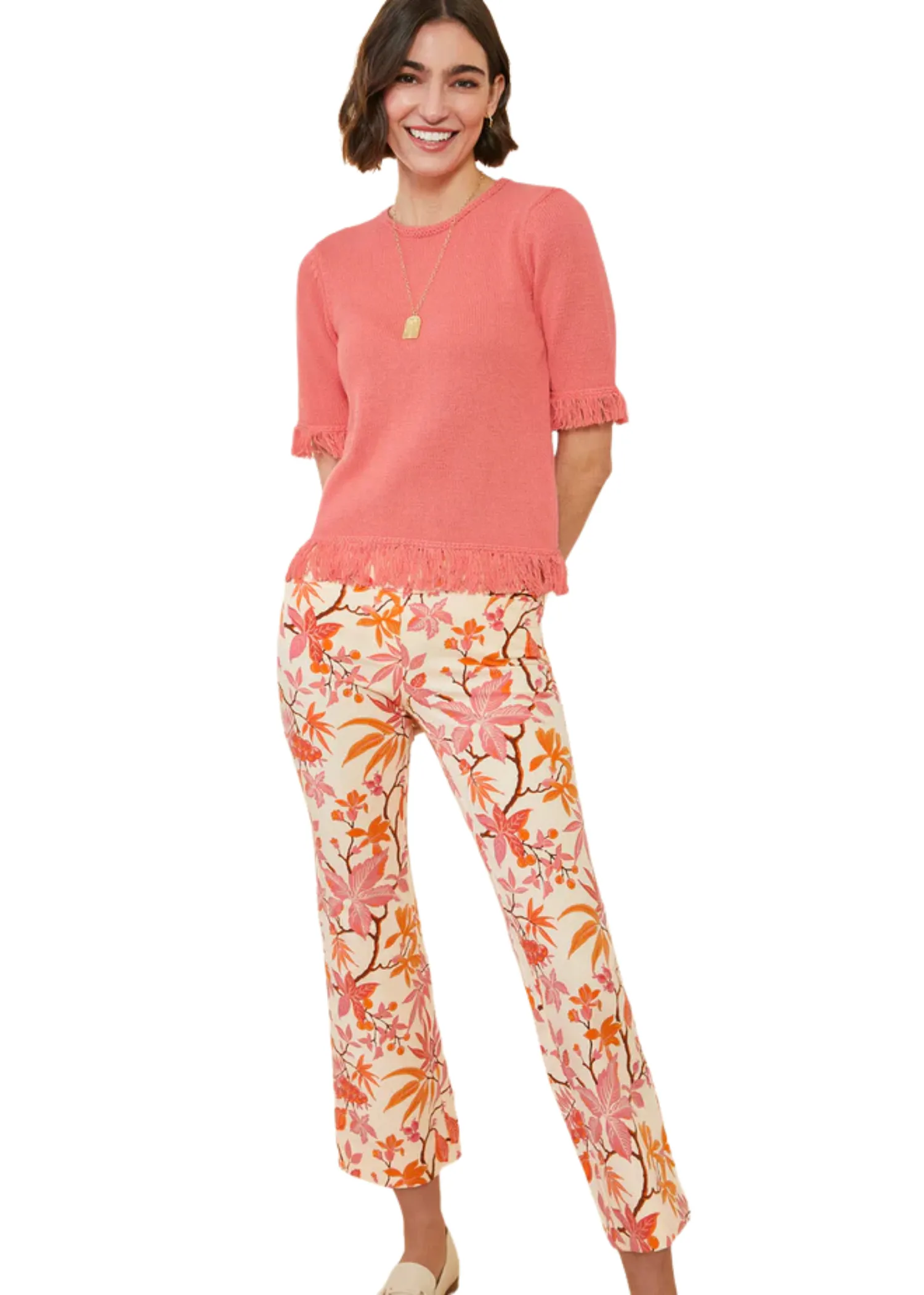 SOFIA FRINGE SWEATER - ROSE