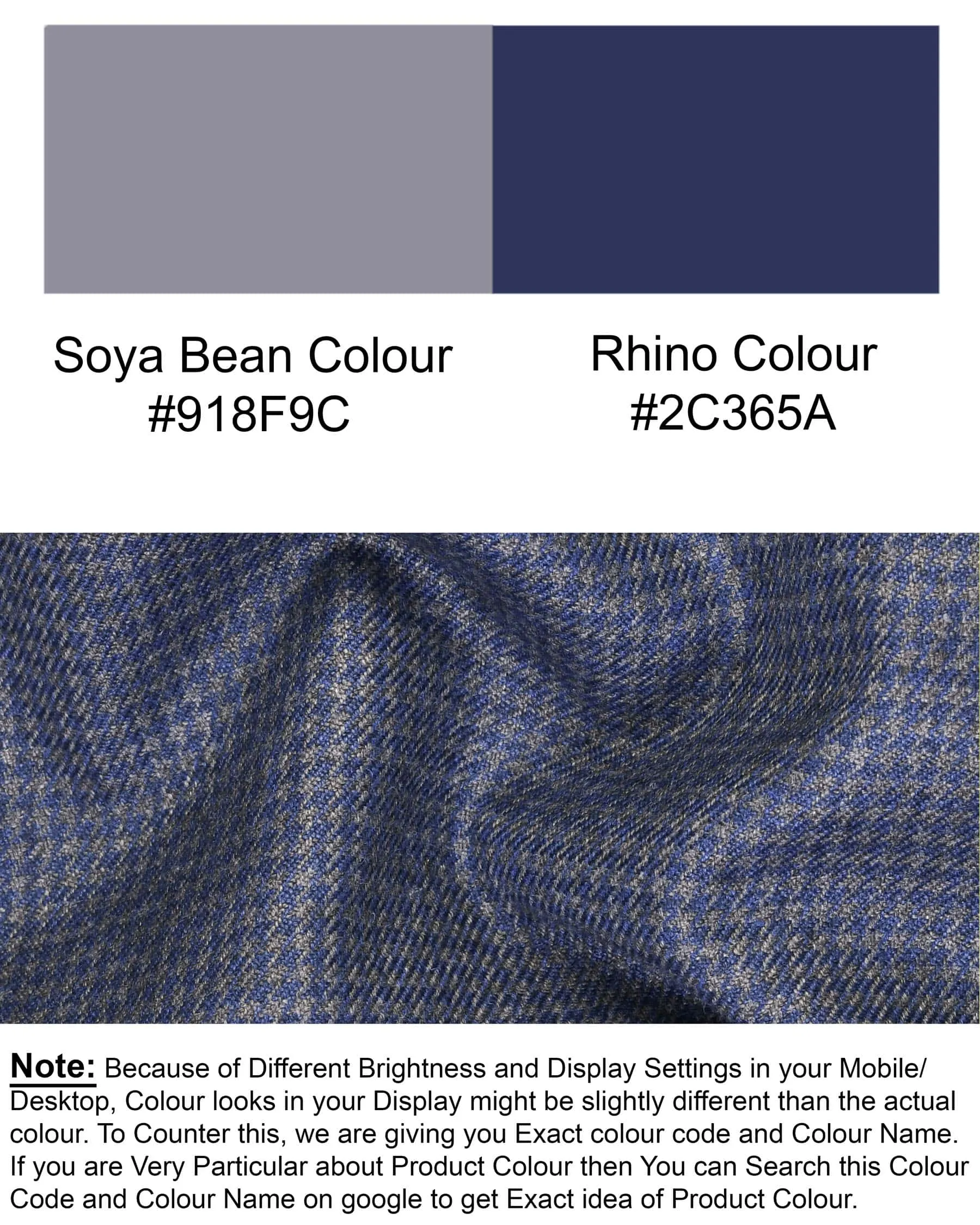 Soya Bean Grey with Rhino Blue Woolrich Herringbone Checked Double Breasted Sports Blazer
