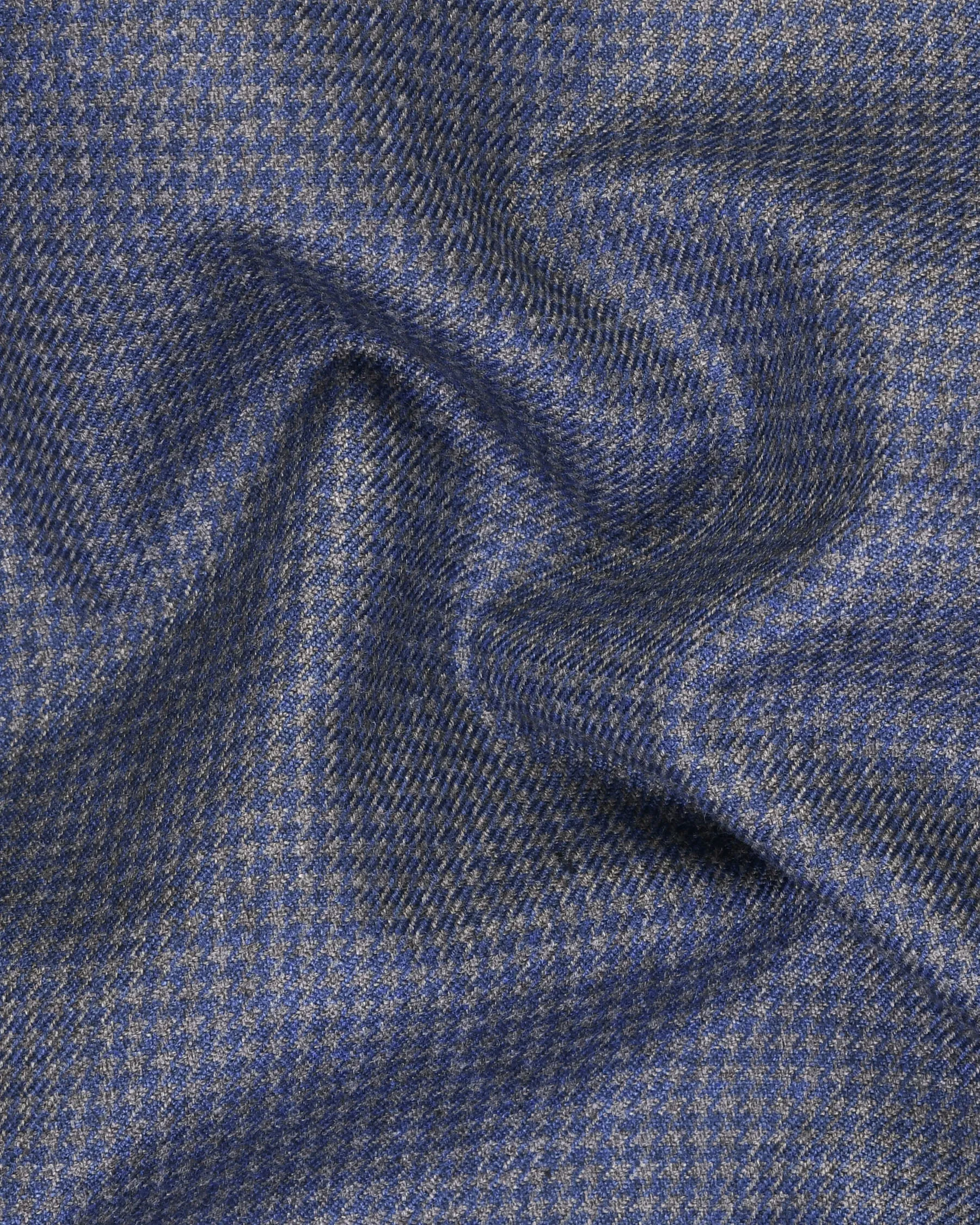 Soya Bean Grey with Rhino Blue Woolrich Herringbone Checked Double Breasted Sports Blazer