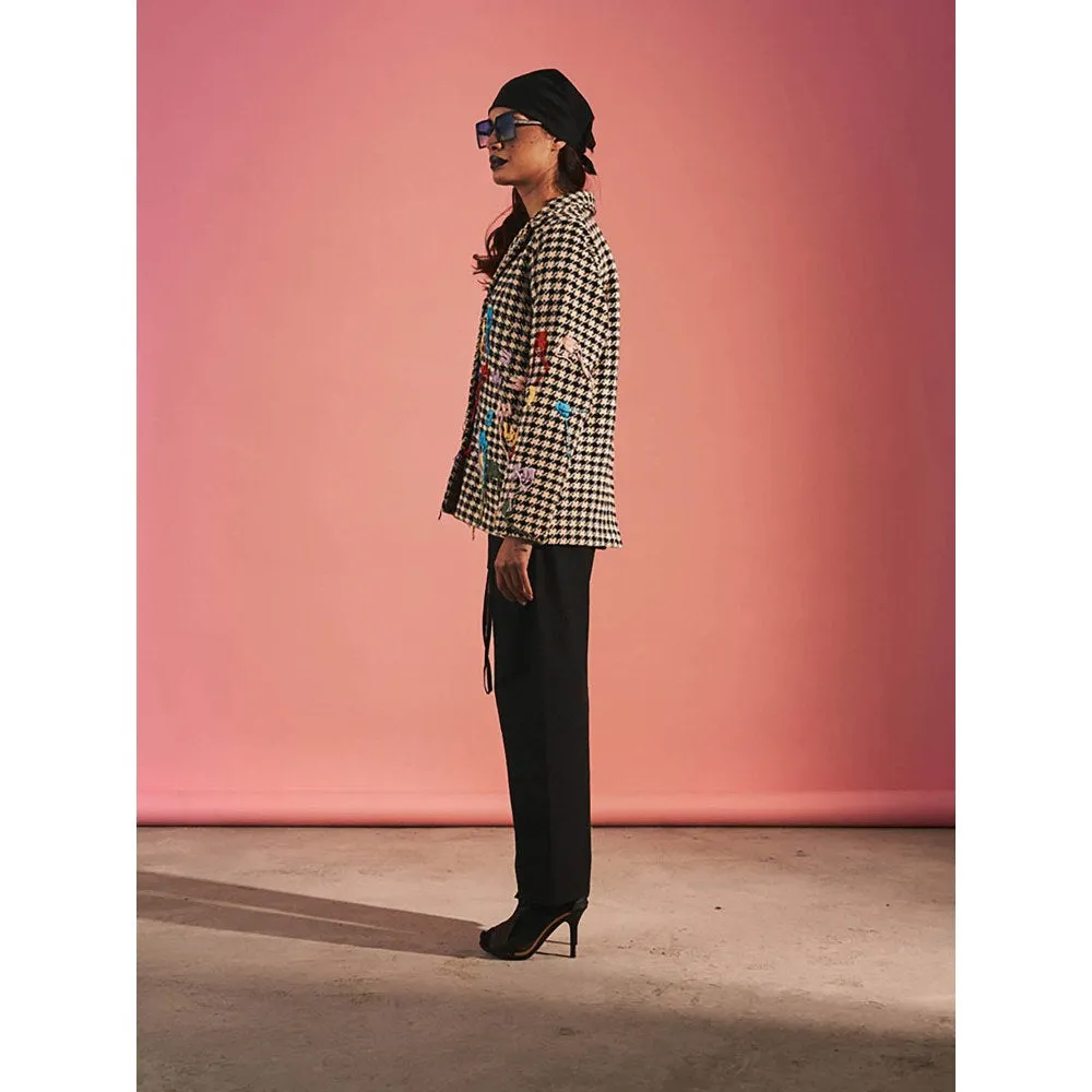 SPACE Black Embroidered Andromeda-Blazer